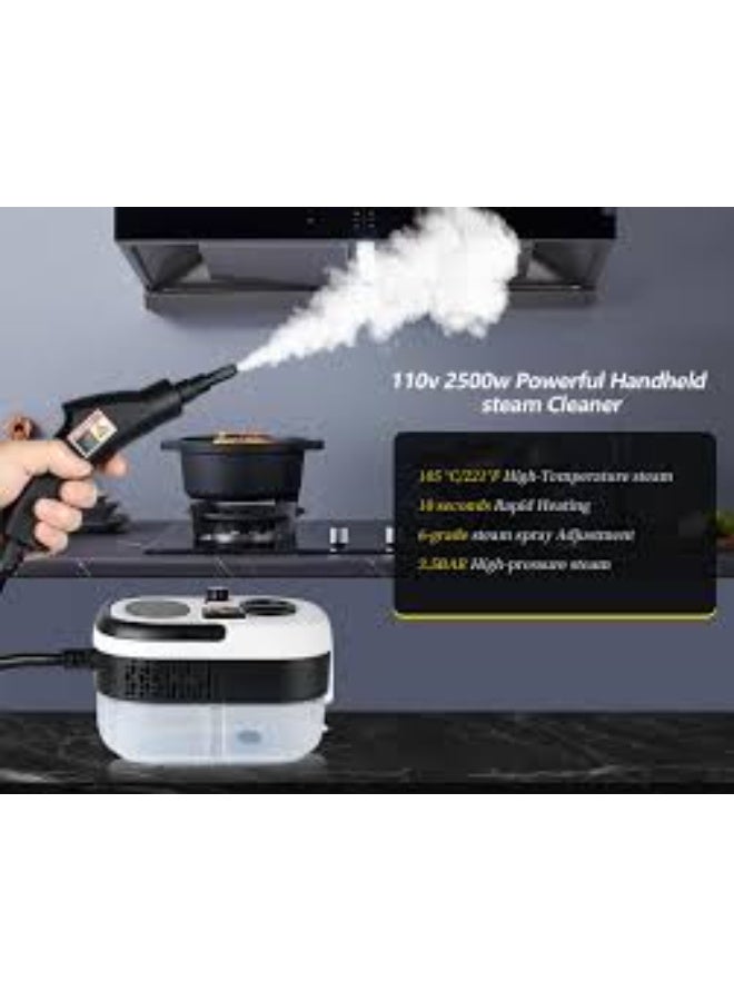 منظف ​​بخاري متعدد الوظائف بقوة 2500 واط، يعمل بدرجة حرارة وضغط عاليين، أداة تنظيف محمولة سريعة التسخين (10 ثوانٍ) للسيارات والمطابخ والحمامات والاستخدامات التجارية، مزود بفوهات متنوعة وخزان مياه كبير السعة. - Image 3